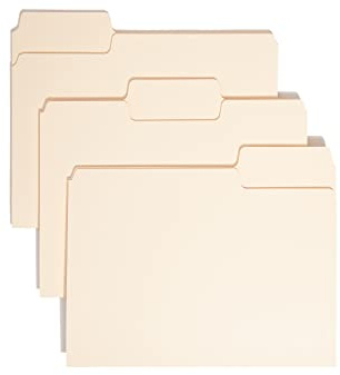 Smead SuperTab Heavyweight File Folder, Oversized 1/3-Cut Tab, Letter Size, Manila, 50 Per Box (10401)