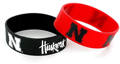 NCAA Nebraska Cornhuskers Silicone Rubber Bracelet, 2-Pack