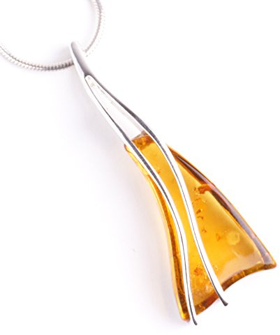 MyBernstein Bernstein Bernsteinanhänger geschwungenes Trapez (Bernsteinschmuck 10181)