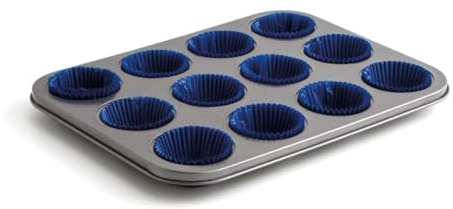 Quid, süßes, QD Backblech + 12 Cupcakes Sweet Grey, Metall, grau/blau, 5.24 cm