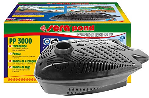 sera pond PP 3000 Teichpumpe | Energiesparender Asynchonmotor | 3500 l/h & 55 Watt | Inklusive Vario-Anschlussstutzen | Ideal für Teichfilter, Bachläufe & Springbrunnen | 3,8 m Wasserstrahl-Höhe
