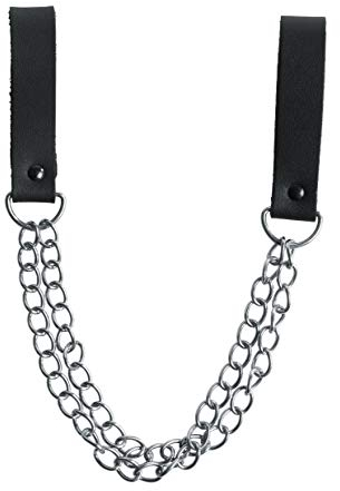 kwb Hammerkette mit Leder-Laschen, zimmermann gürtel, gürtel zubehör, robust, Silber/Schwarz