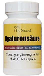 Hyaluronsäure Kapseln a 200mg - Standbeutel mit 60 Vegan Kapseln hochdosiert, fermentiert und vegetarisch - Gelenke, Haut, Anti Aging