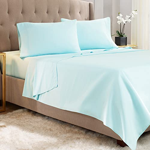 Empyrean King Size Sheets - 4 PC Super Soft King Sheets - Double Brushed Microfiber Sheets for King Size Bed - Hotel Luxury Light Baby Blue King Bed Sheets Set, with 4 Corner Elastic Straps