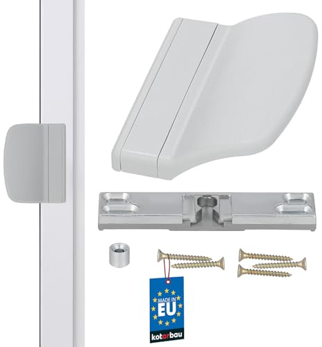 KOTARBAU® Manija para puerta de balcón, Tirador de puerta de terraza, Mango, Manilla para puerta balconera, Asa de agarre para fumadores, Pomo para puertas correderas, ventanas, Pestillo, Gris claro