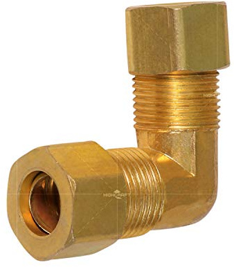 Highcraft D65-12-OM Compression 90° Elbow Pipe Fitting; 1/2 OD. Connection; Lead-Free Brass