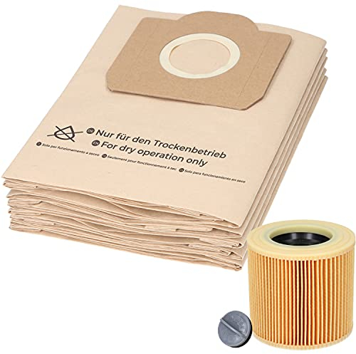 10 sacchetti per la polvere + 1 filtro per Karcher A2604 A2204 A2254 A2200 A2201 A2206 A2231 A2236 A2251 A2500 A2504 A2534 A2554 A2654 A2656 A2675