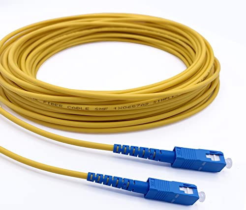 Elfcam® - Cable de Fibra Óptica SC/UPC a SC/UPC Monomodo Simplex OS2 9/125μm LSZH, Amarillo, 0,5 Metro