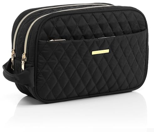 Vlando-Kosmetiktasche-Reise Kulturtasche-Damen Kulturbeutel-Herren Make-Up-Organzier Groß mit 3 Fächern, Portable Make Up Tasche für Mädchen, Frauen Kosmetikkoffer Klein