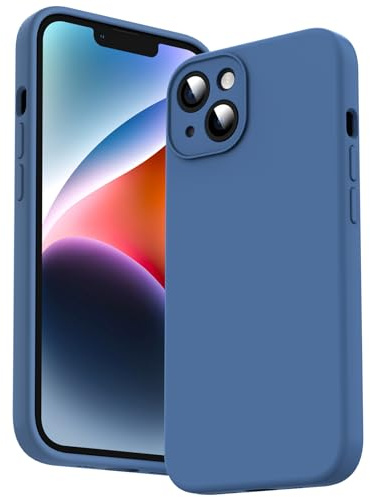 Supdeal Liquid Silikon Hülle für iPhone 14, [Kameraschutz] [Mikrofaser] [3 Schicht Schützen] Flüssige Silikon Handyhülle, Ultra Dünn und Bequem zu halten Schutzhülle, 6,1 Zoll, Blau