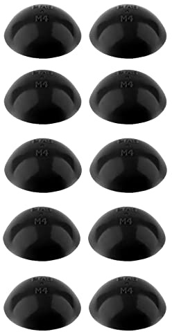 cyclingcolors 10x Capuchón tapa de protección con borde de sellado cubierta tornillo alomado, Negro 14mm