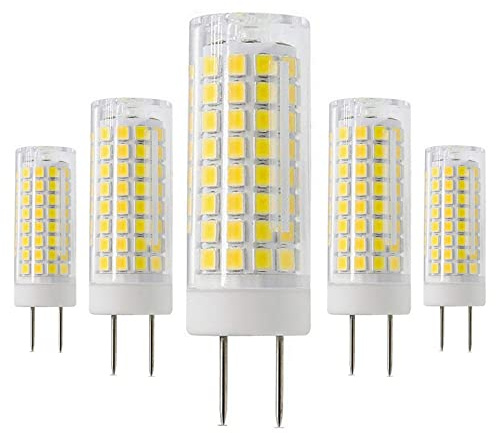 XRZT G8 Led Bulbs 7W Replace 60W-75W Halogen T4 JCD AC120V G8 Bi-pin Base Bulb White Light 6000K for Under Cabinet Lights, Counter Kitchen Lighting, Pack of 5
