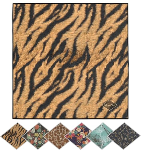 POPNWOW Mikrofaser Reinigungstuch, Brillenputztücher Optikerqualität 30x30cm, Microfiber Cleaning Cloths Reinigungstücher für Brille, Kamera, Objektiv, Handy, Tablet, Display, Glas (Tiger)
