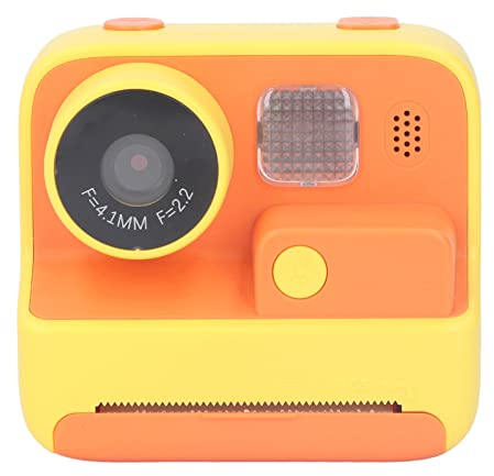 Kids Camera Instant Print, 48MP Selfie Video Digital Camera with Zero Ink Print Paper, Built in Fill Light Instant Camera with Lanyard & Sticker for Kids, Girls Boys, Toddlers Gift (Bright Yellow)