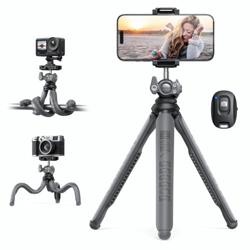 Lamicall Handy Stativ, Mini Stativ Halter - Flexible Handy Halterung Tripod für Smartphone & Kamera, 360° Pocket Tripod mit Kabellose Fernbedienung, Handystativ für iPhone 17/16/15, für GoPro, Samsung