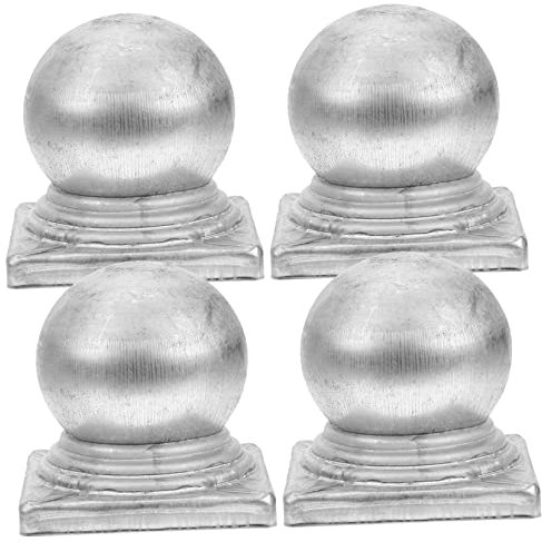 Veemoon 4pcs Metal Fence Post Caps Newel Post Cover, Square Zinc Steel Guardrail Column Caps 80x80mm Fence Protector for Outdoor Fencing Accessories