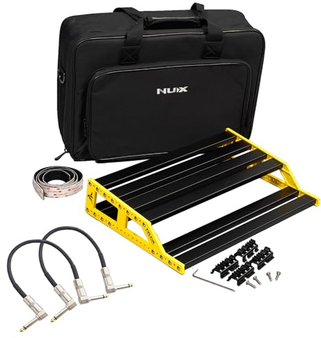 Nux NPB-L Bumblebee Pedal Board for Effects Devices Size L + 2x Keepdrum Patch Cables
