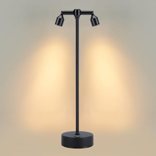IMAGE Rechargeable Cordless Spotlight, Table Spotlight Accent Lighting for Plants Pictures Artwork Jewelry Showcase Model Display Shelves Cabinet Table Lamp for Home Restaurant Dinner Bar, Warm White