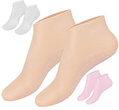 Mikinona 3paare Feuchtigkeitsspendende Fußsocken Für Trockene Haut Aloe-socken Zur Reparatur Rissiger Fersen Wiederverwendbare Lotionssocken Für Fußpflege Zu Hause