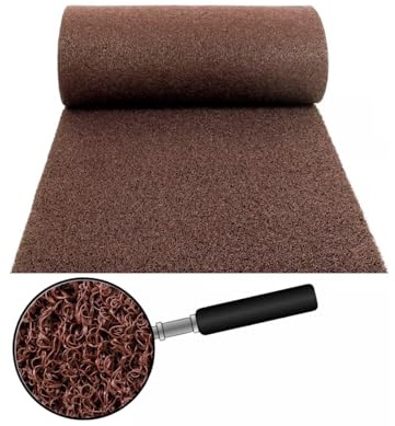 Generico TAPPETO PROFESSIONALE PVC ricciolo (specifico esterni ed incavi) altezza rotolo cm 120 spessore 15mm 5,9Kg/Mquadro CE N1907/2006 sostanze non potenzialmente pericolose (MARRONE, 60X100 Cm)
