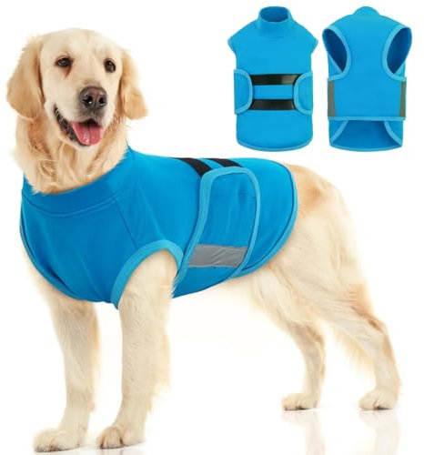 MIGOHI Breathable Dog Anxiety Calming Vest,Dog Firework Anxiety Relief Vest,Dogs Stress and Anxiety Relief Coat,Anxiety Vest for Large Dogs,Blue,XL
