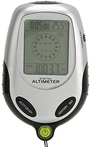 Asixxsix Barometer Höhenmesser Kompass, multifunktionale elektronische Zifferblatt mit Blauer Hintergrundbeleuchtung, LCD-Digital-Thermometer Kompass Barometer Wettervorhersage Uhr Kalender