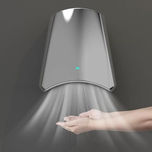 Asciugamani elettrico automatico, 1100 W, con filtro HEPA, asciugatura rapida in 10 secondi, interruttore caldo/freddo, asciugamani da bagno in acciaio inox a specchio per casa, residenziale, indust