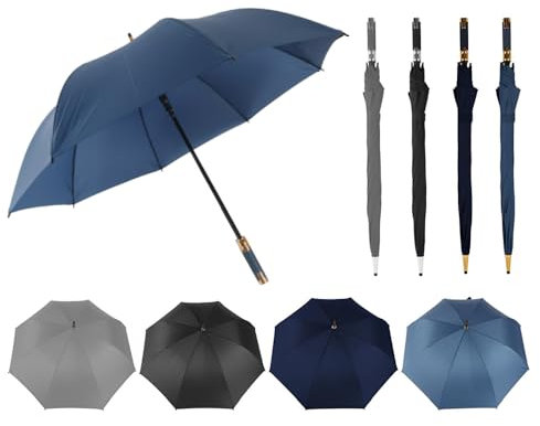 ANGIX Golf Umbrella 94cm, Windproof, Extra Large Oversized Umbrella with Straight Handle, Rainproof with UV Protection, Automatic Open, Wind Resistant Stick Umbrellas for Women & Men (Assorted Colors)