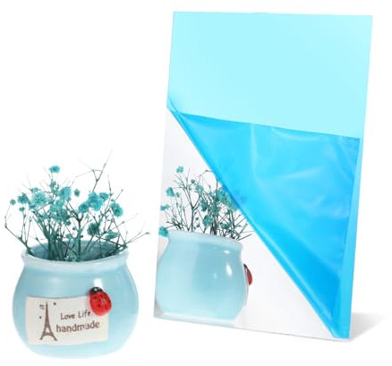 10 Stück Selbstklebende Spiegelfolie, Bruchsicher, Flexible Spiegelfliesen, Nicht Glas, Wandspiegel zum Aufkleben 15x10cm