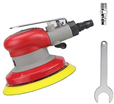 STRAFBRG Lijadora Orbital neumática de 5 Pulgadas y 6 Pulgadas, máquina de Papel de Lija de Aire de 125mm y 150mm, Herramienta pulidora, lijadora Profesional for Coche,Versatilidad(5 Iinch(125mm))