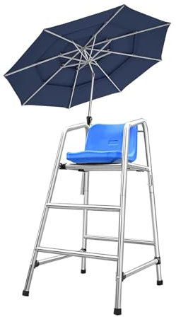 Generico Scaletta per Piscina, Sedia salvavita, sedie da Bagnino con Foro per ombrellone, sedie da Arbitro Staccabili per Esterni e Interni, Grande Scala per Bagnino per Piscina, Spiaggia, Lago, PARC
