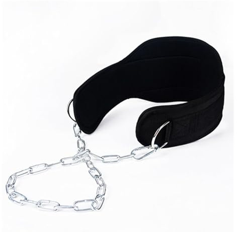 Cinturón de pesas – Arnés de inmersión para levantamiento de pesas con cadena de acero | Accesorios de entrenamiento de fuerza resistente para levantamiento de pesas