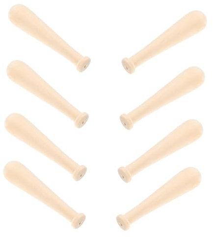Milisten 10 Stück Kleiner Baseballschläger aus Unbehandeltem Holz für Kinderparty und Bastelprojekte Kurzer Kleiner Baseballschläger aus Holz in Khaki