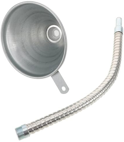 Amosfun kit de embudo de refrigerante pequeño embudo relleno gas sifón automotor s para llenar botellas de aceite de coche de drenaje flexible planchar Plata