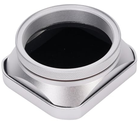 Jectse Square Camera Lens Hood, Metal Aluminum Alloy Lens Shade with Cap, for X100VI X100V X100F X100T X100S X100 X70 Camera, No Adapter Rings (Silver)