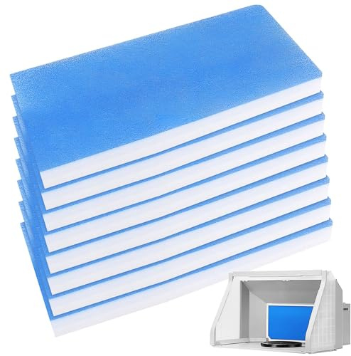 Lot de 8 Filtres pour Cabine de Peinture Aérographe, 40 x 18 x 1,3 cm, Filtre d’Extraction Fibre de Verre Compatible avec Master, Paasche, Sky Enterprise, Airhobby – Remplacement pour Cabine Pulvérisa