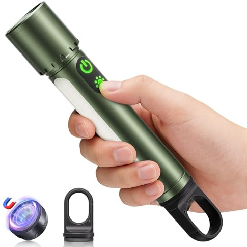 ET Torches LED rechargeables super lumineuses 50 0 000 lm, lampe de poche magnétique, légère, étanche, avec 9 modes et cob, zoomable et crochet pour queue pour camping, randonnée, urgence, promenade