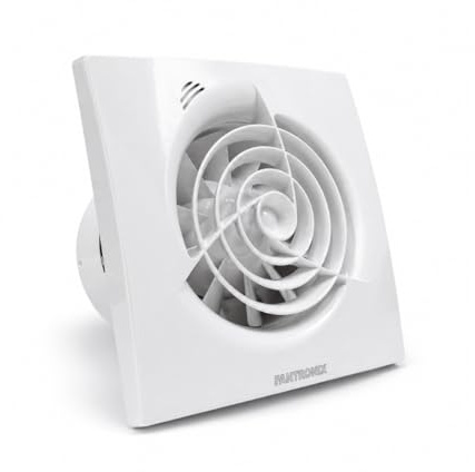 Fantronix Wispa 100mm Bathroom Extractor Fan with Humidity Sensor & Timer | Automatic Moisture Control With Adjustable Overrun To Help Manage Condensation.