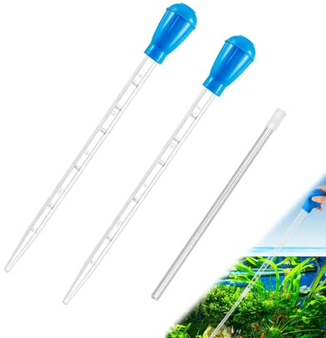 YSHODGU 27.7IN Extra Long Turkey Baster for Aquarium, 2 pcs 50ml Aquarium Water Changer Siphon for Fish Tank Cleaning, Waste Remover for Aquarium
