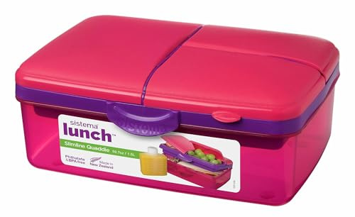 Sistema Lunch-Box PP 4 compartments with Bottle lt1,5-Assorted colors