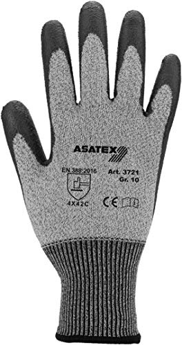 ASATEX Schnittschutz-Handschuh 3721, grau, Gr. 9 (10 Paar)