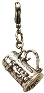Alpenflüstern Trachten-Anhänger Bierkrug klein für Charivari oder Trachtenkette (antik-silber-farben) AAH078