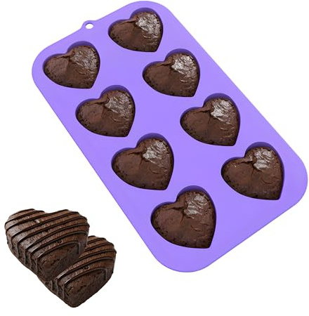 Bakerpan Heart Molds Silicone, Heart Shaped Cake Pans - Valentines Heart Molds for Baking