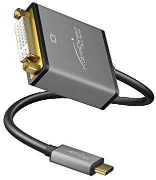 KabelDirekt – USB tipo C per adattatore DVI – 0,15 m – (risoluzioni fino a 4K/30Hz, USB C 3.1 e Thunderbolt 3, per MacBook Pro 2016/2017, MacBook 12“ e altri apparecchi)