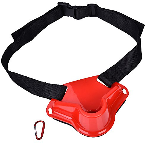 Kampfgurt Angeln Bauchgurt Gimbal Angeln Kampfgürtel Angelrutenhalter Hüftgurt Taille Rutenhalter Einstellbare Boot Rock Angelrute Pole Halter Taille Kampf Gürtel Fisch Angelgerät Zubehör(Rot)
