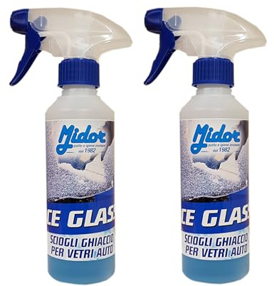 Midor Deghiacciante disgelante Liquido Ice Glass 4X 250ml, sciogli Ghiaccio o Brina dal Vetro Auto o finestrini, Effetto immediato