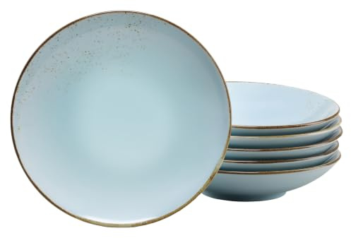 Creatable, 22066, Serie Nature Collection, 6-teiliges Geschirrset für 6 Personen, Suppenteller aus Steinzeug, spülmaschinen- und mikrowellengeeignet, Qualitätsproduktion