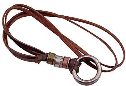 BNQL Eyeglass Holder Necklace O Ring Adjustable Leather Strap Necklace