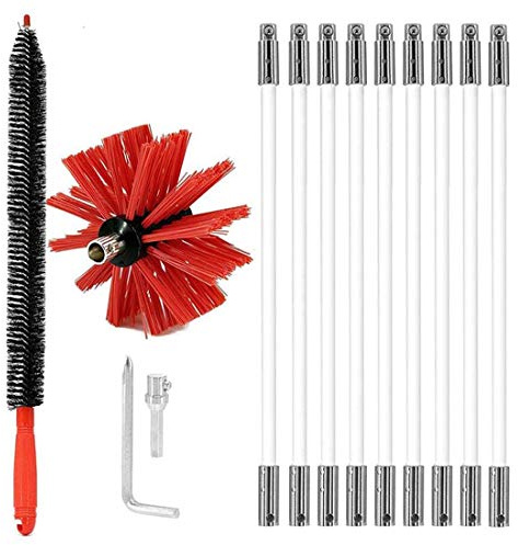 YAOBAO Schubstange Putzstab Kessel Stab Für Kaminbesen Bürste, 410Mm/610Mm Schornsteinbesen Schornsteinfeger Besen Rußbesen Kehrbesen Zugbesen Schornstein Kamin Reinigen Set,410mm