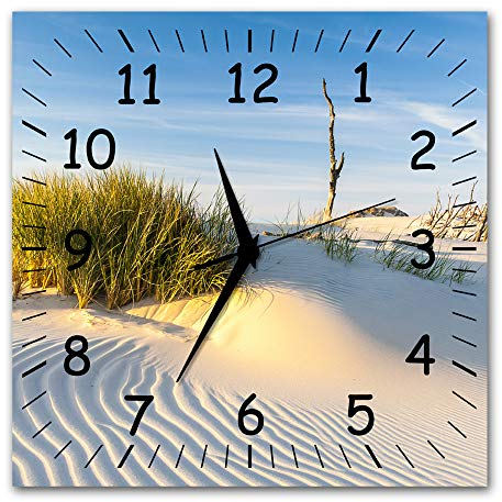 Bilder-Manufaktur BM Funk Quarz Wanduhr Funkwanduhr Funkwanduhren Funkuhr Funkuhren kein Ticken lautlos geräuschlos leise modern ohne Tickgeräusche groÃŸ XXL Wohnzimmer Küche Meer Strand 9272-1a SZ